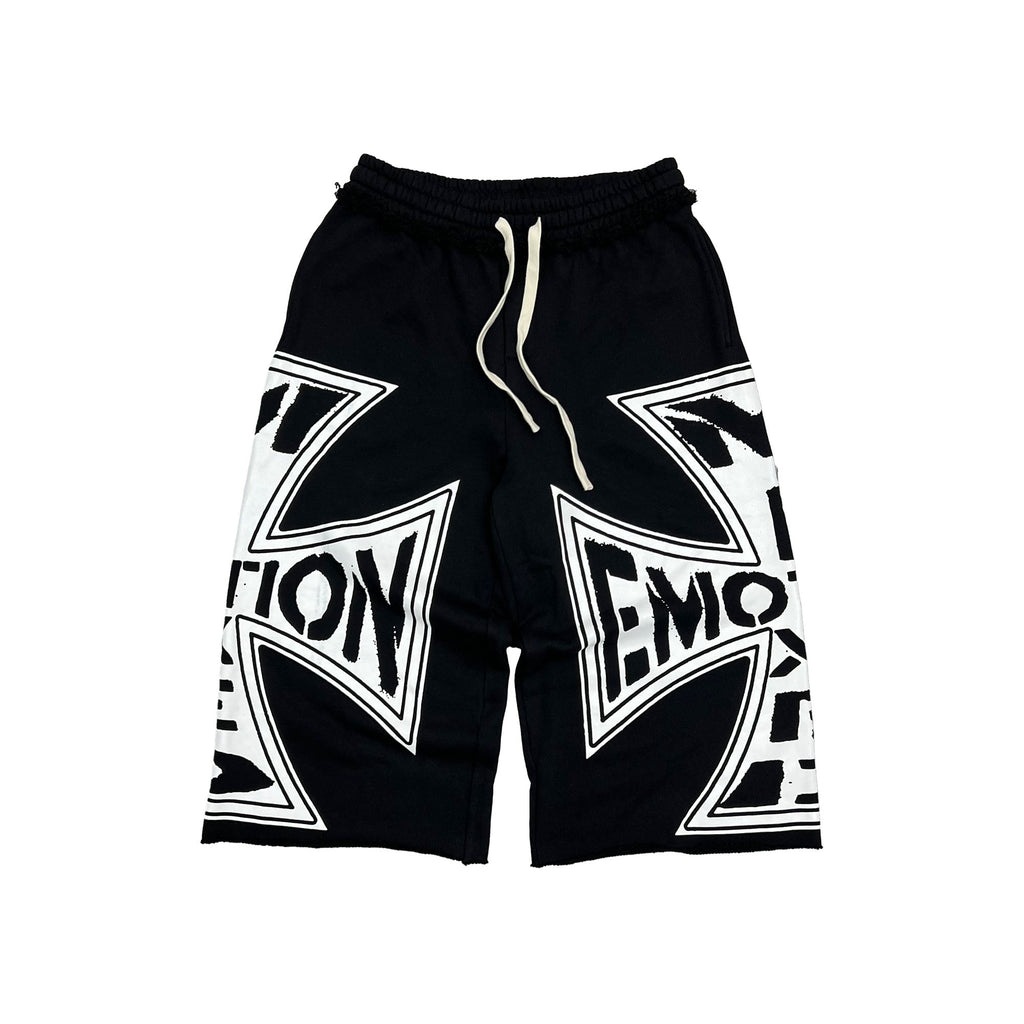 Emotions Never Die Big Graphic Print Sweat Shorts