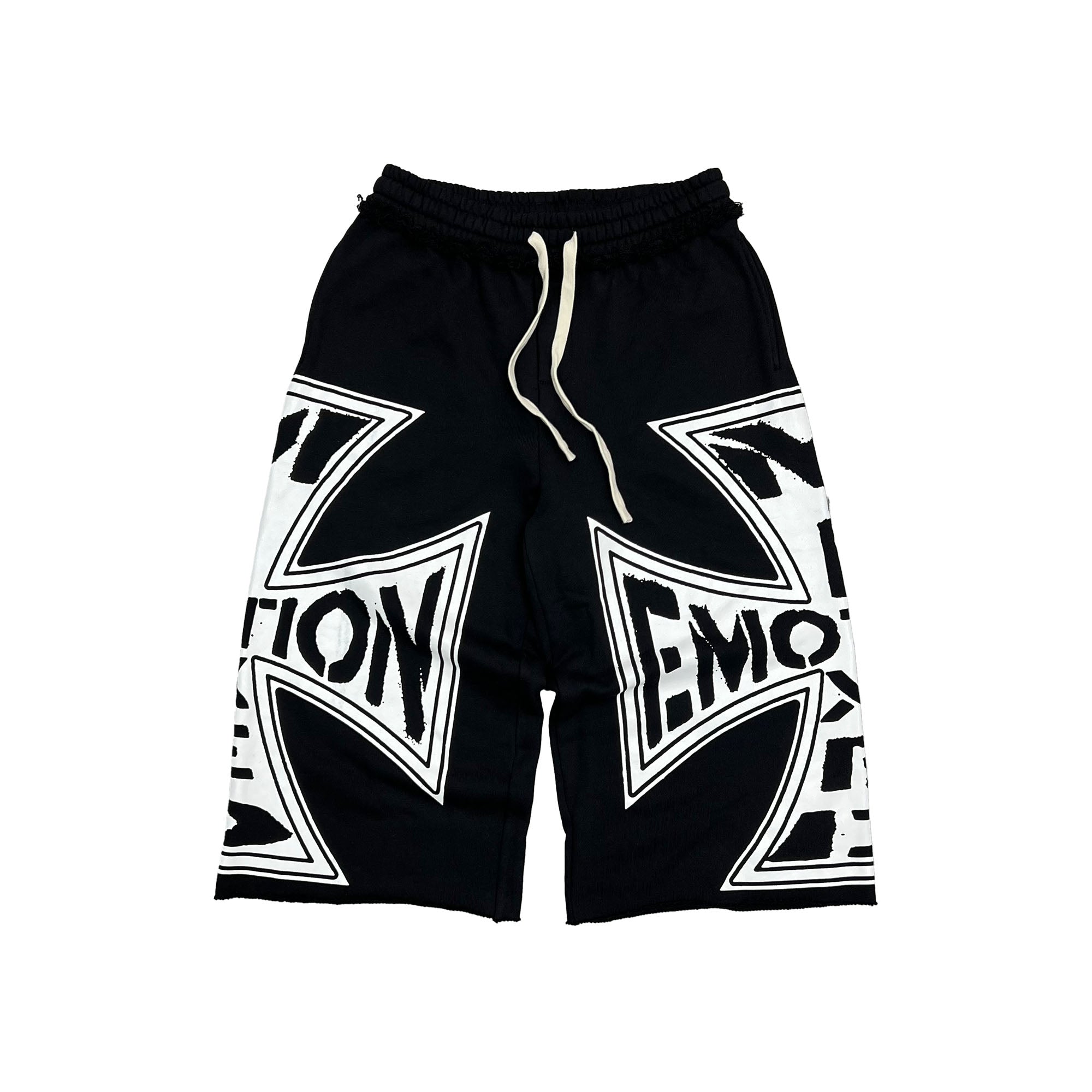 Emotions Never Die Big Graphic Print Sweat Shorts