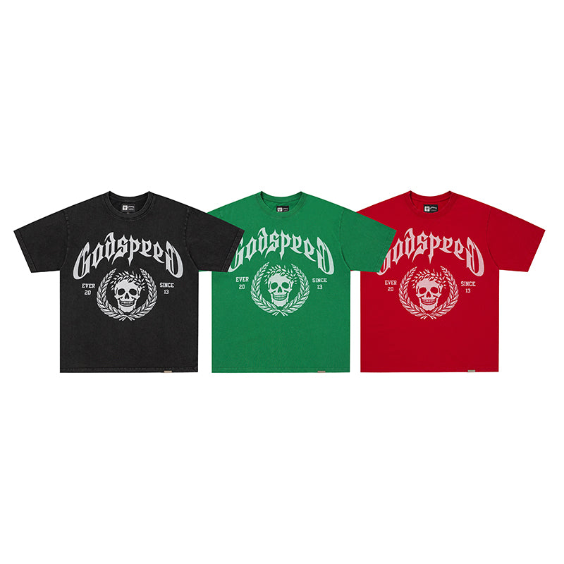 Godspeed Skull Graphic Short Sleeve T‑Shirt