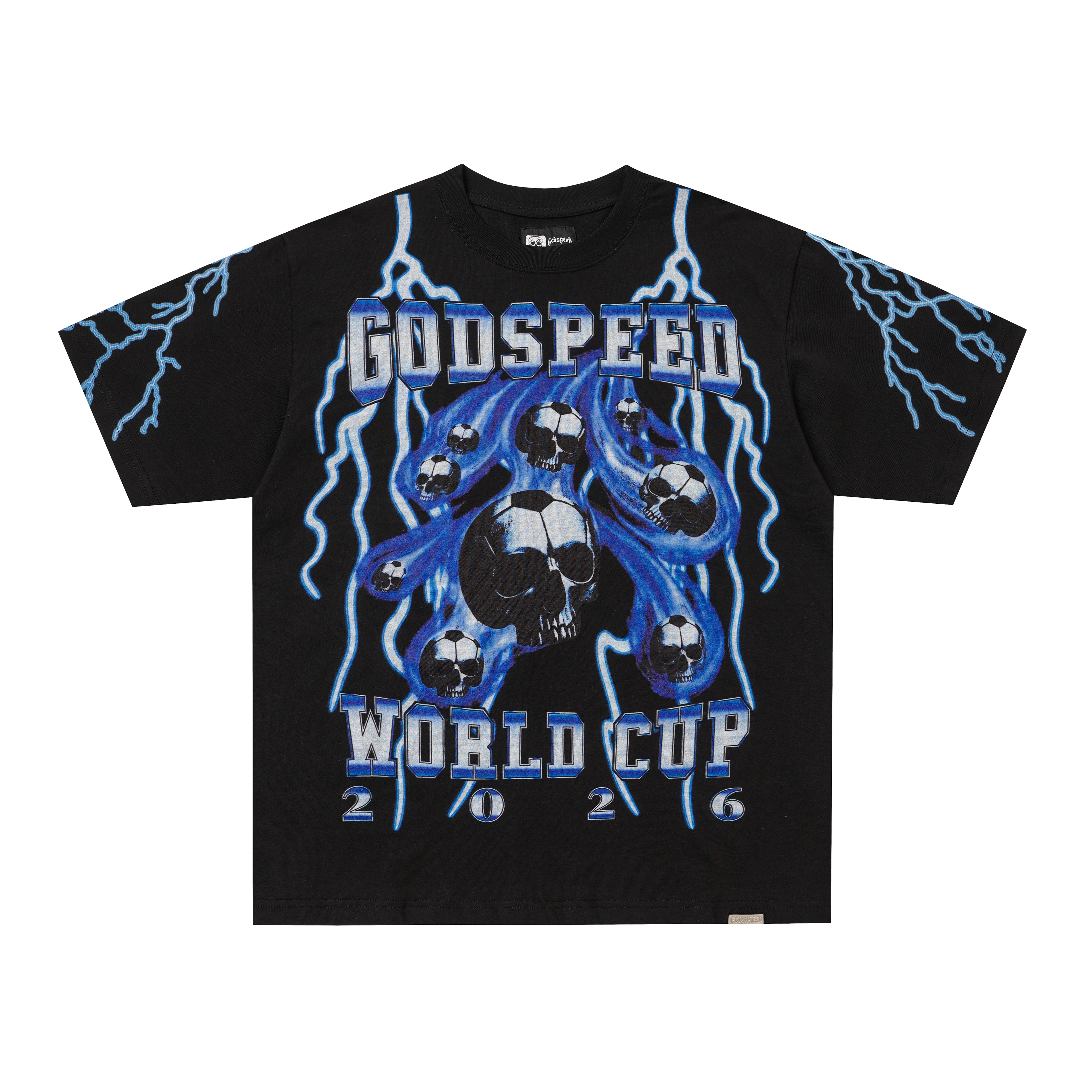 Godspeed Blue‑Skull Graphic T‑Shirt