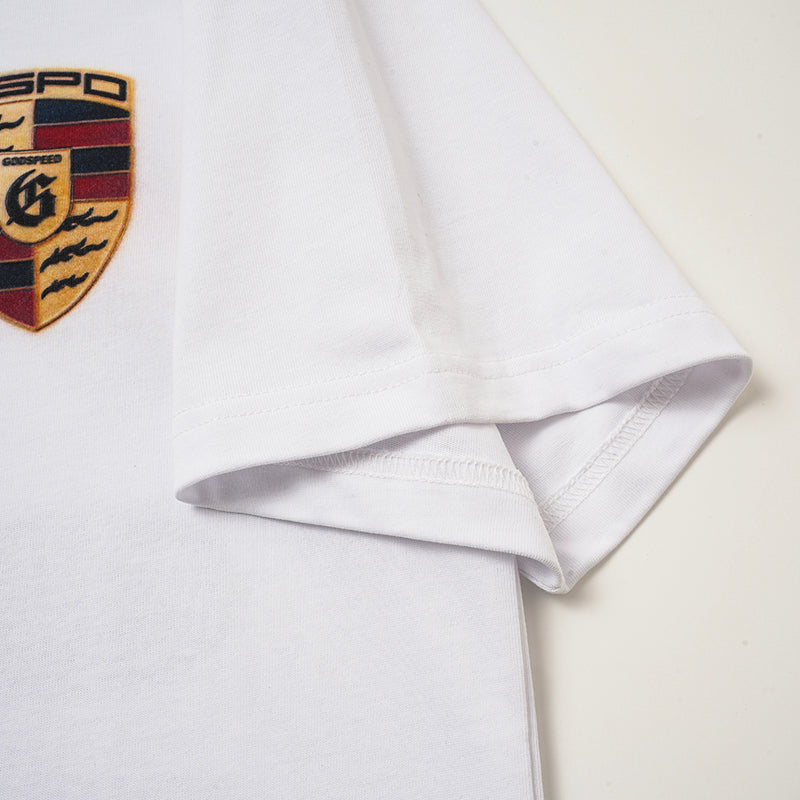 Godspeed White Badge Sticker‑Print T‑Shirt