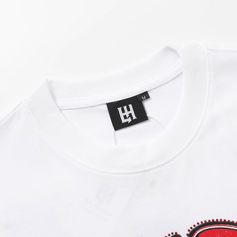Life Hustlers Red Angel Graphic White T‑Shirt