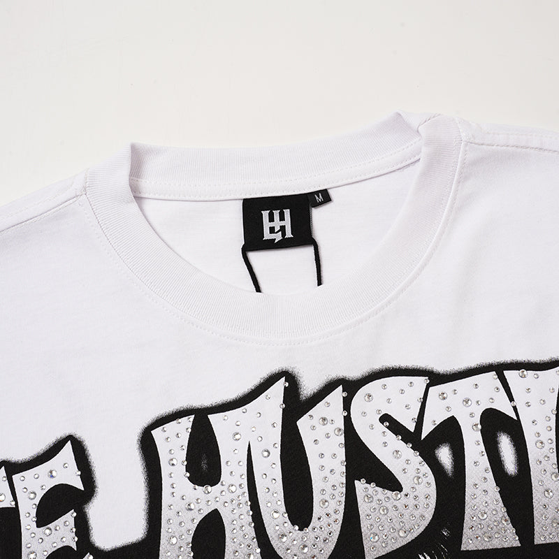 Life Hustlers Blind‑Folded Angel Graphic White T‑Shirt