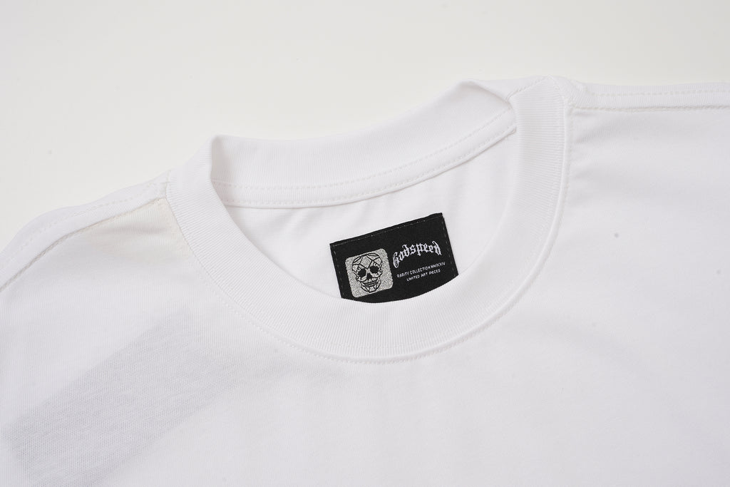 Godspeed Flame Graphic White T‑Shirt