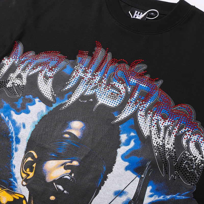 Life Hustlers Portrait Graphic Black Tee