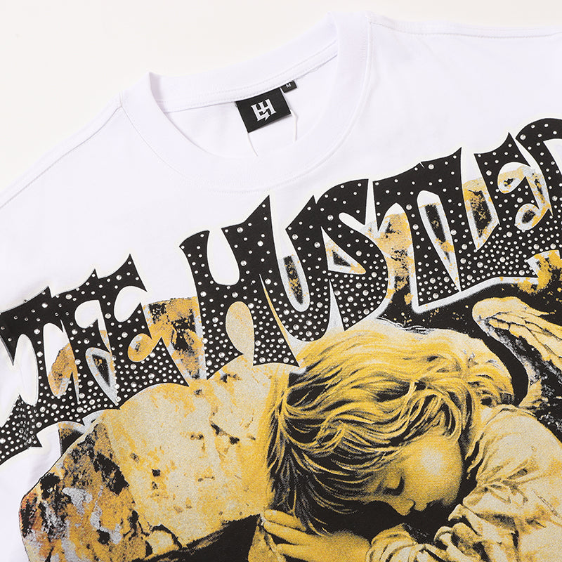 Life Hustlers Angel Portrait Graphic White T‑Shirt