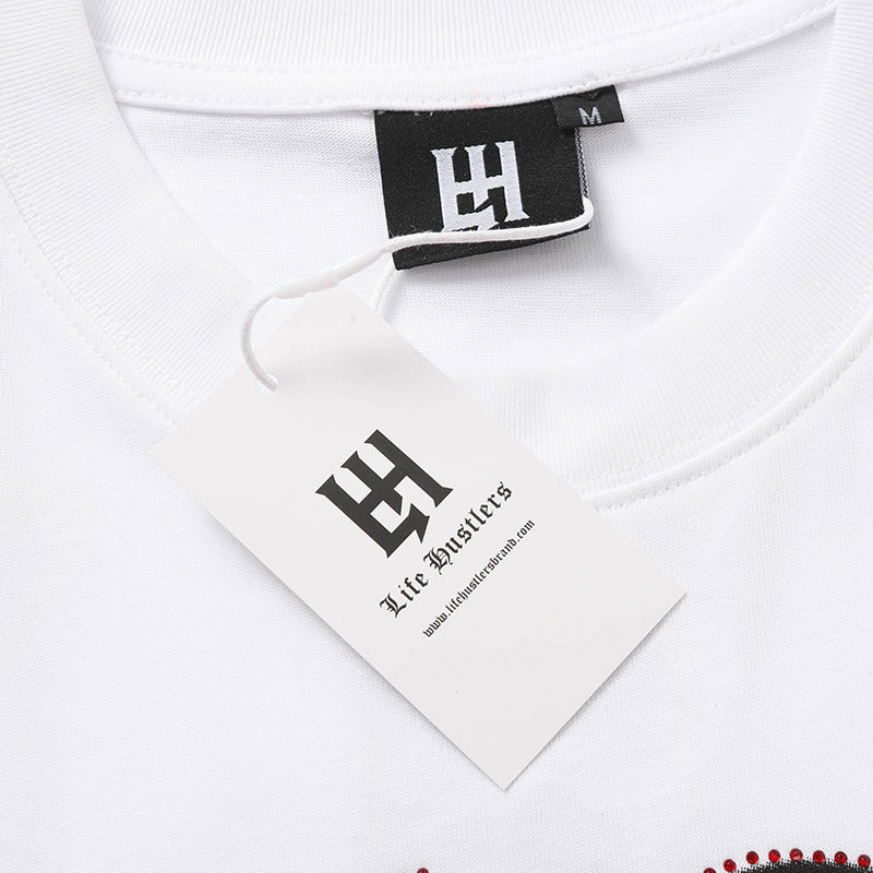 Life Hustlers Red Angel Graphic White T‑Shirt