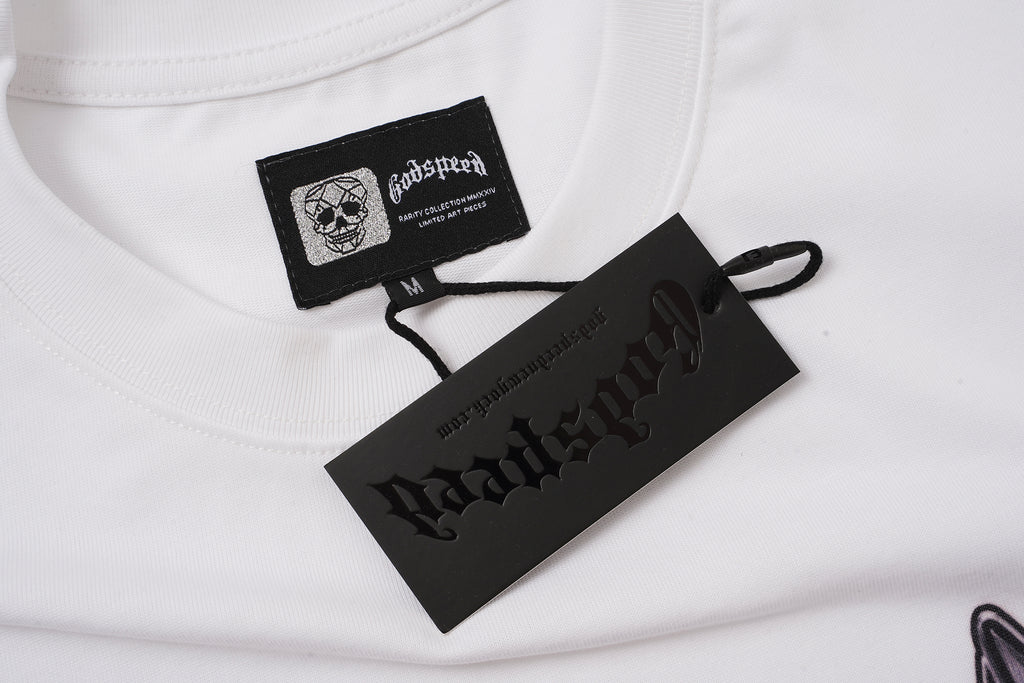 Godspeed Flame Graphic White T‑Shirt
