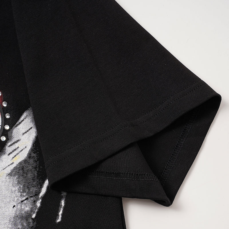 MIXED EMOTION Eagle Graphic Black T‑Shirt