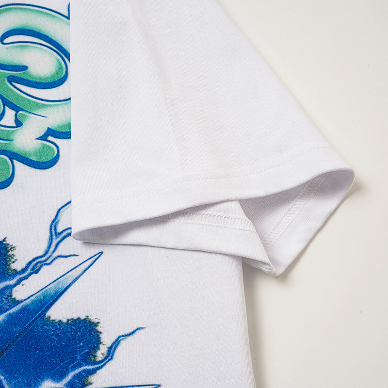 Godspeed Blue Flame Skull Graphic T‑Shirt