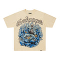 Godspeed Blue Skull Graphic Cream T‑Shirt