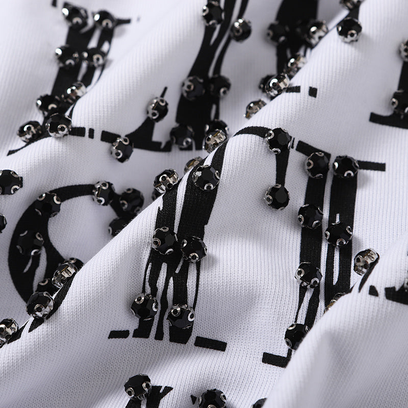 Life Hustlers White Distressed H‑Logo T‑Shirt