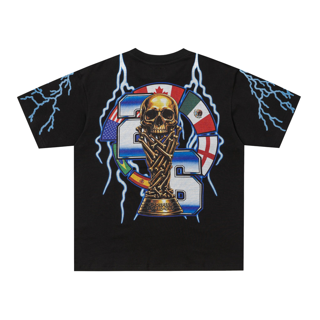 Godspeed Blue‑Skull Graphic T‑Shirt