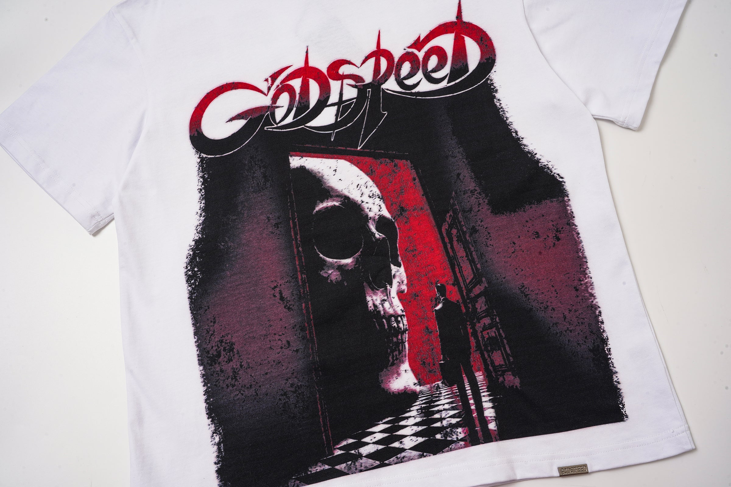 Godspeed Figure Letter Print T‑Shirt