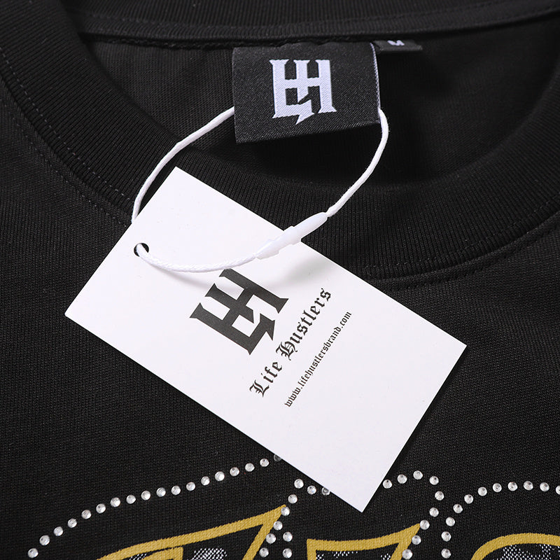 Life Hustlers Praying Angel Graphic Black Tee