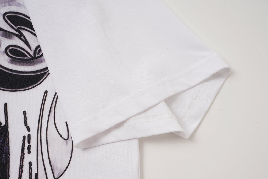 Godspeed Flame Graphic White T‑Shirt