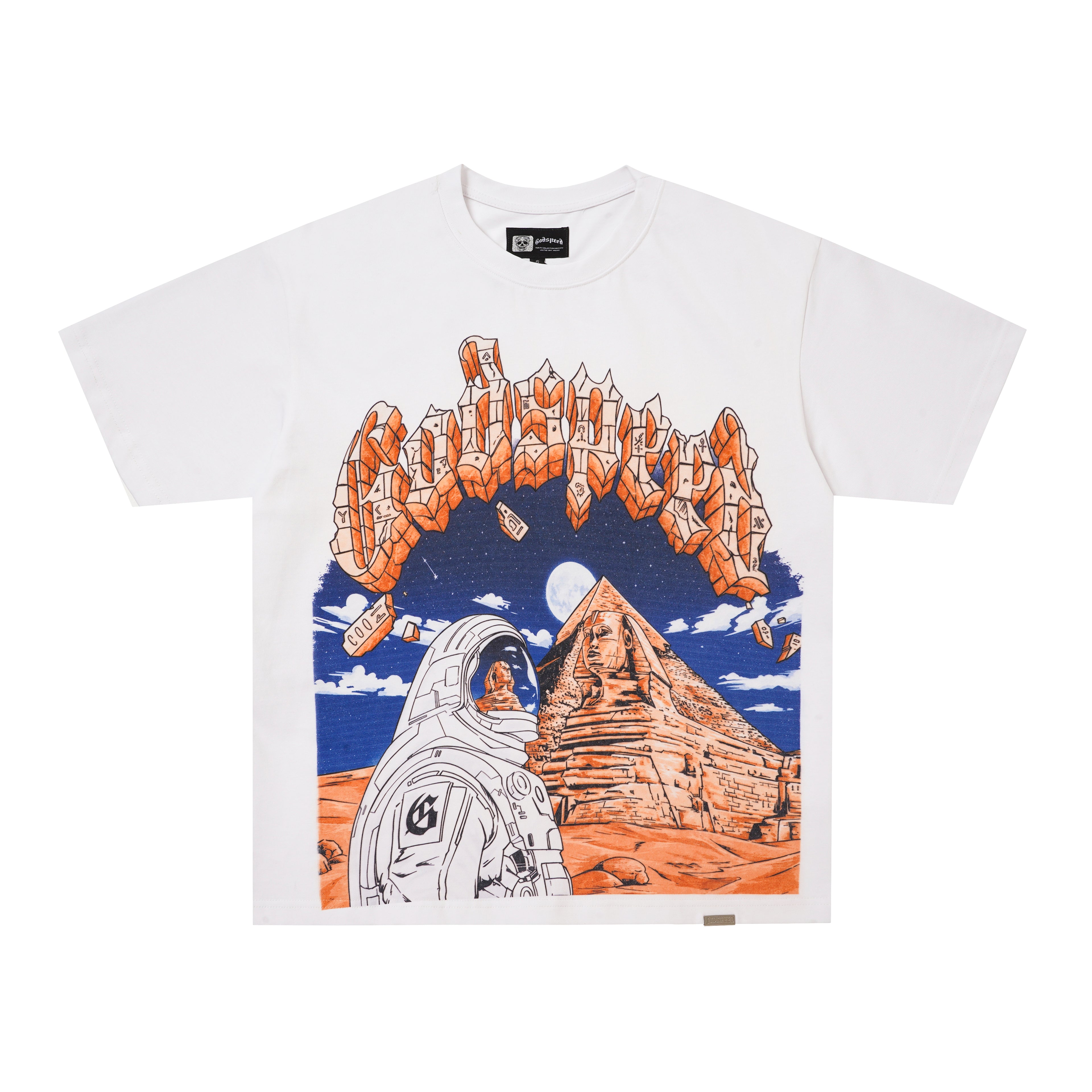 Godspeed Mountain Graphic White T‑Shirt