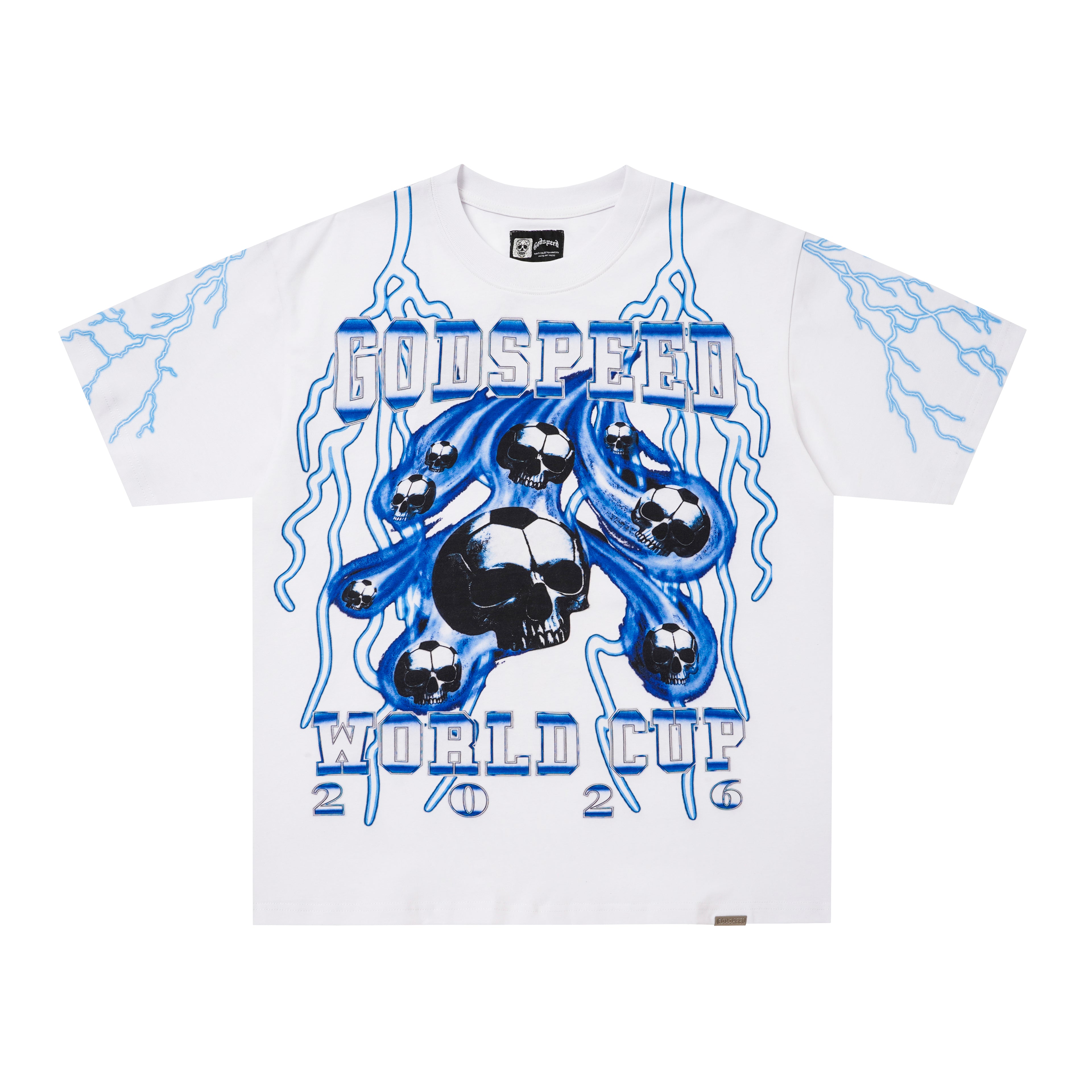 Godspeed Blue‑Skull Graphic T‑Shirt