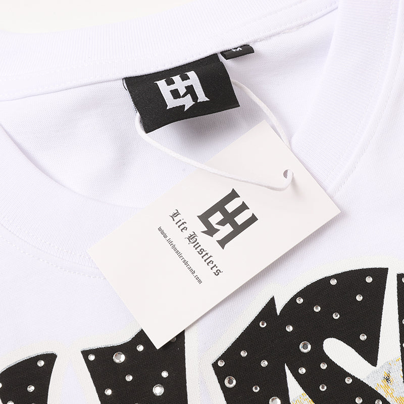 Life Hustlers Angel Portrait Graphic White T‑Shirt