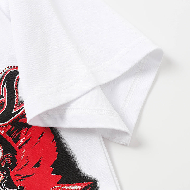 Life Hustlers Red Angel Graphic White T‑Shirt