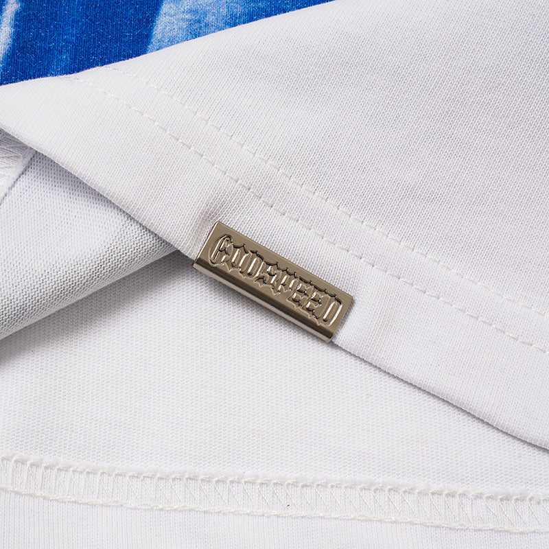 Godspeed Blue Flame Skull Graphic T‑Shirt