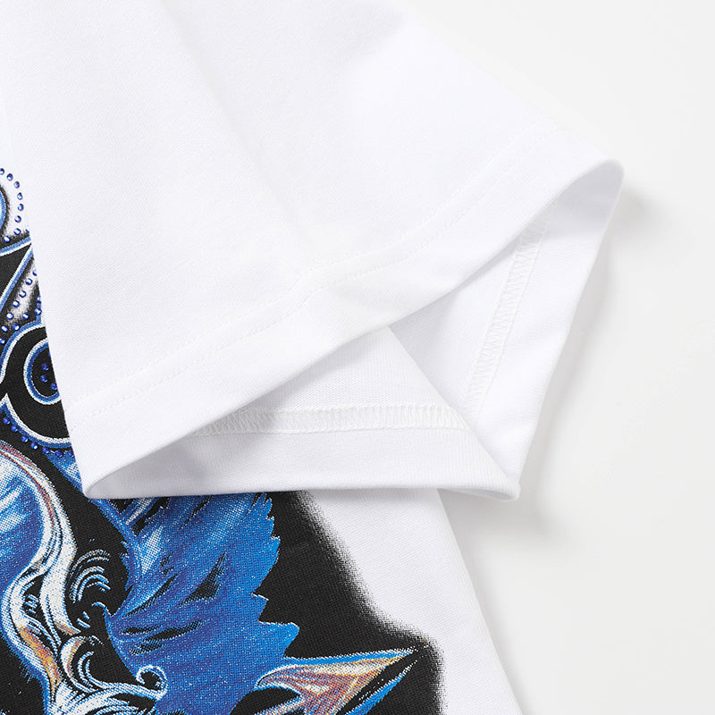 Life Hustlers Blue Cupid Graphic White Tee