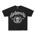 Godspeed Skull Print Black T‑Shirt