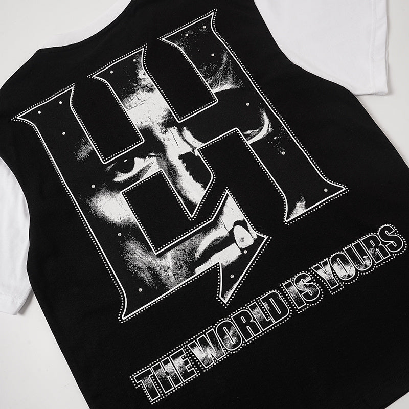 Life Hustlers Raglan‑Sleeve Portrait Graphic Tee