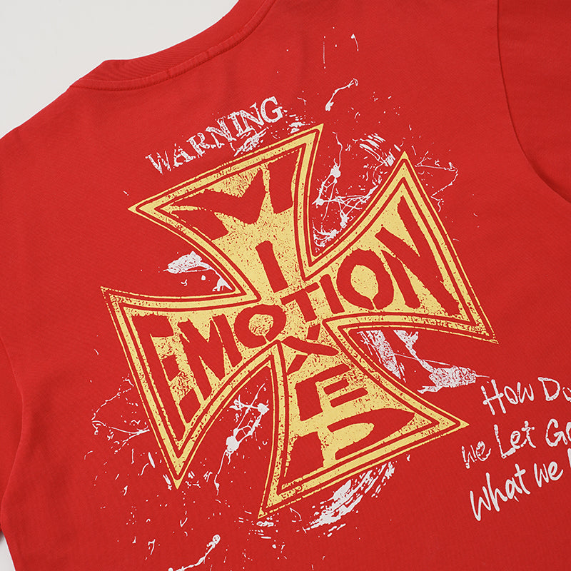 MIXED EMOTION Red Cross Graphic T‑Shirt