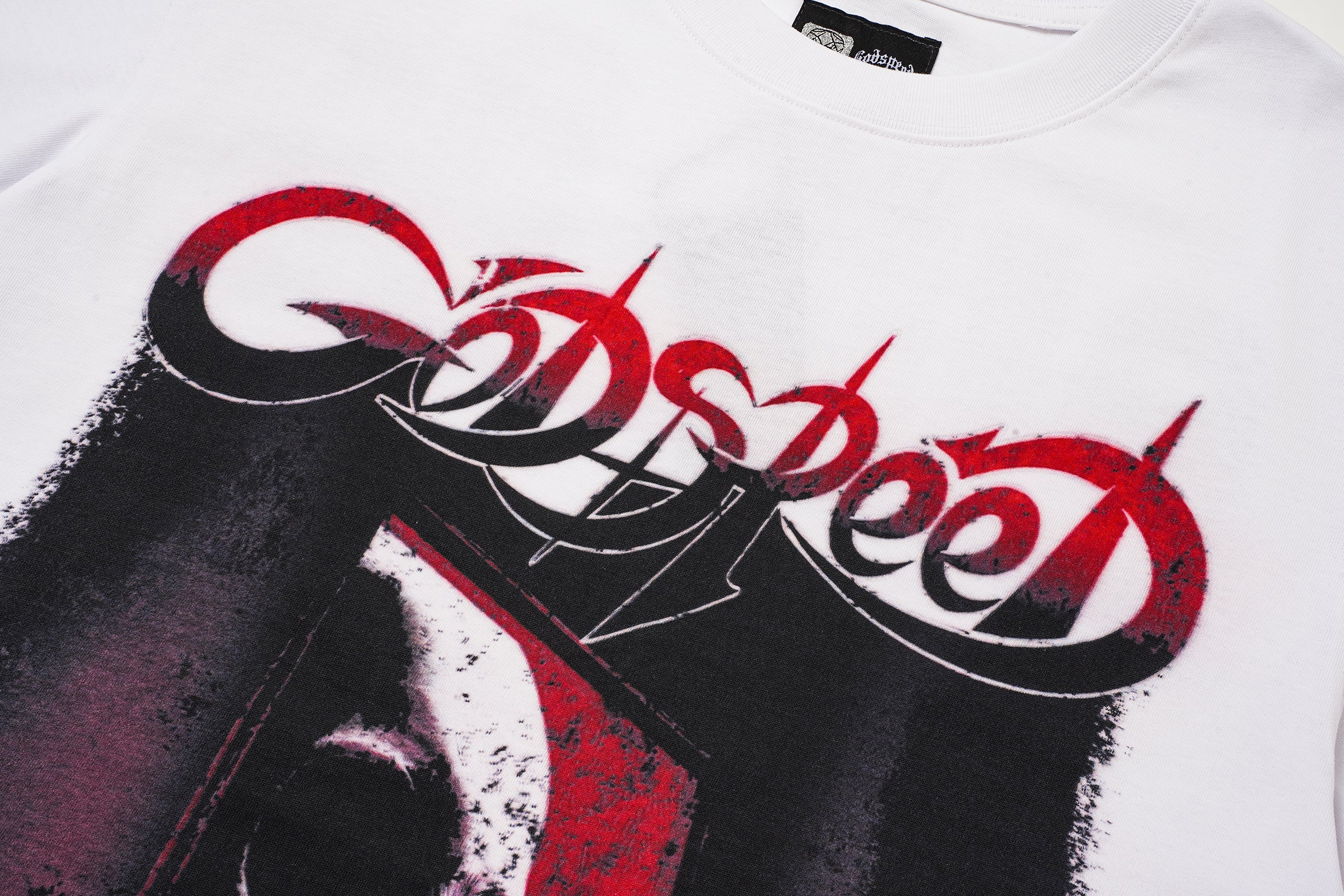 Godspeed Figure Letter Print T‑Shirt