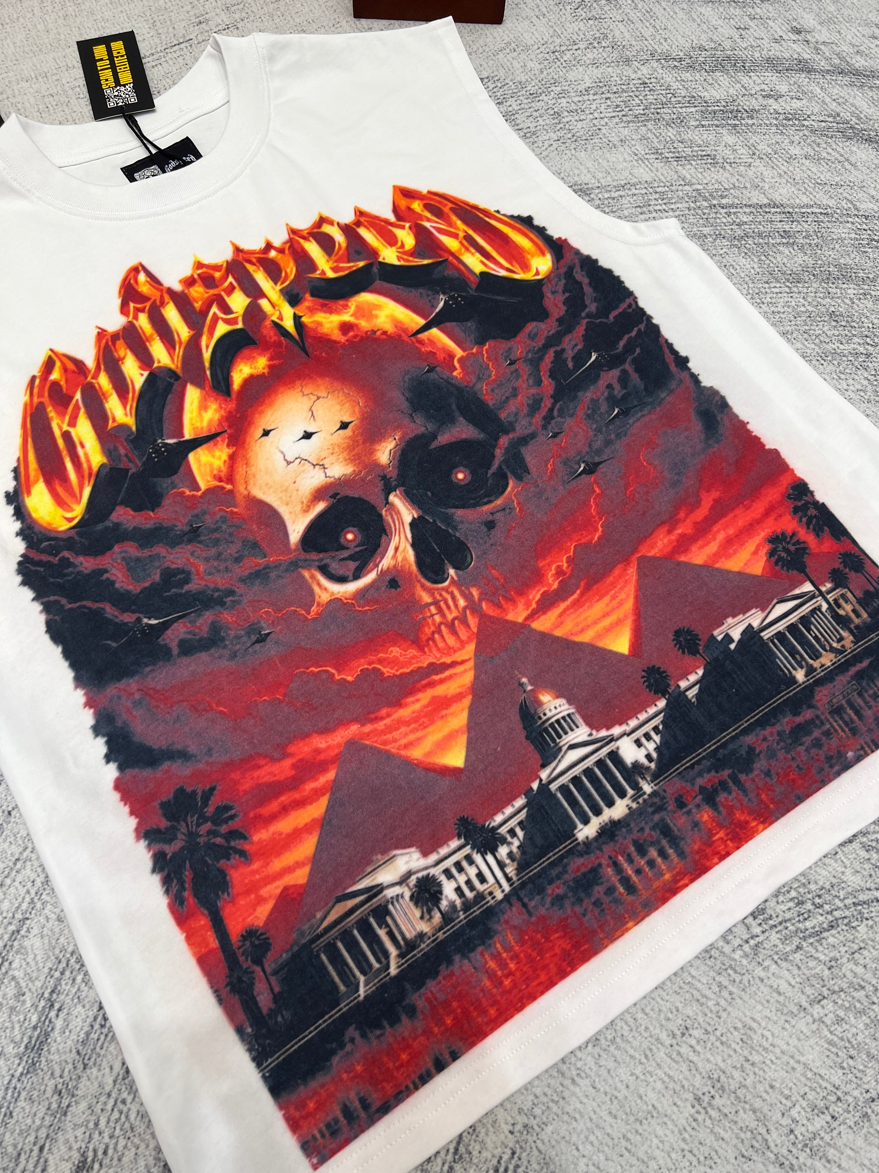 Godspeed Skull Flame Graphic Tank Top