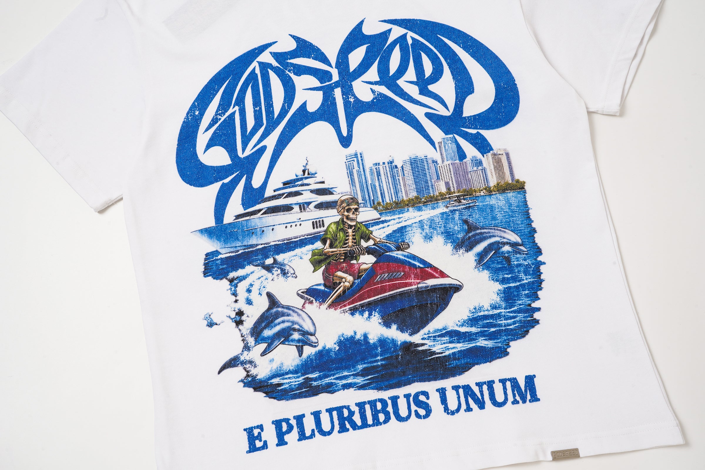 Godspeed Blue Graphic White T‑Shirt