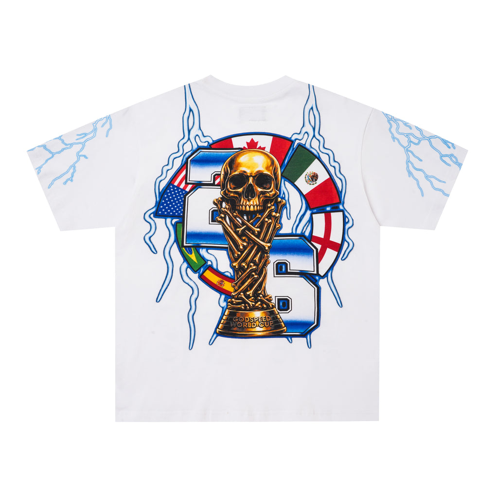 Godspeed Blue‑Skull Graphic T‑Shirt