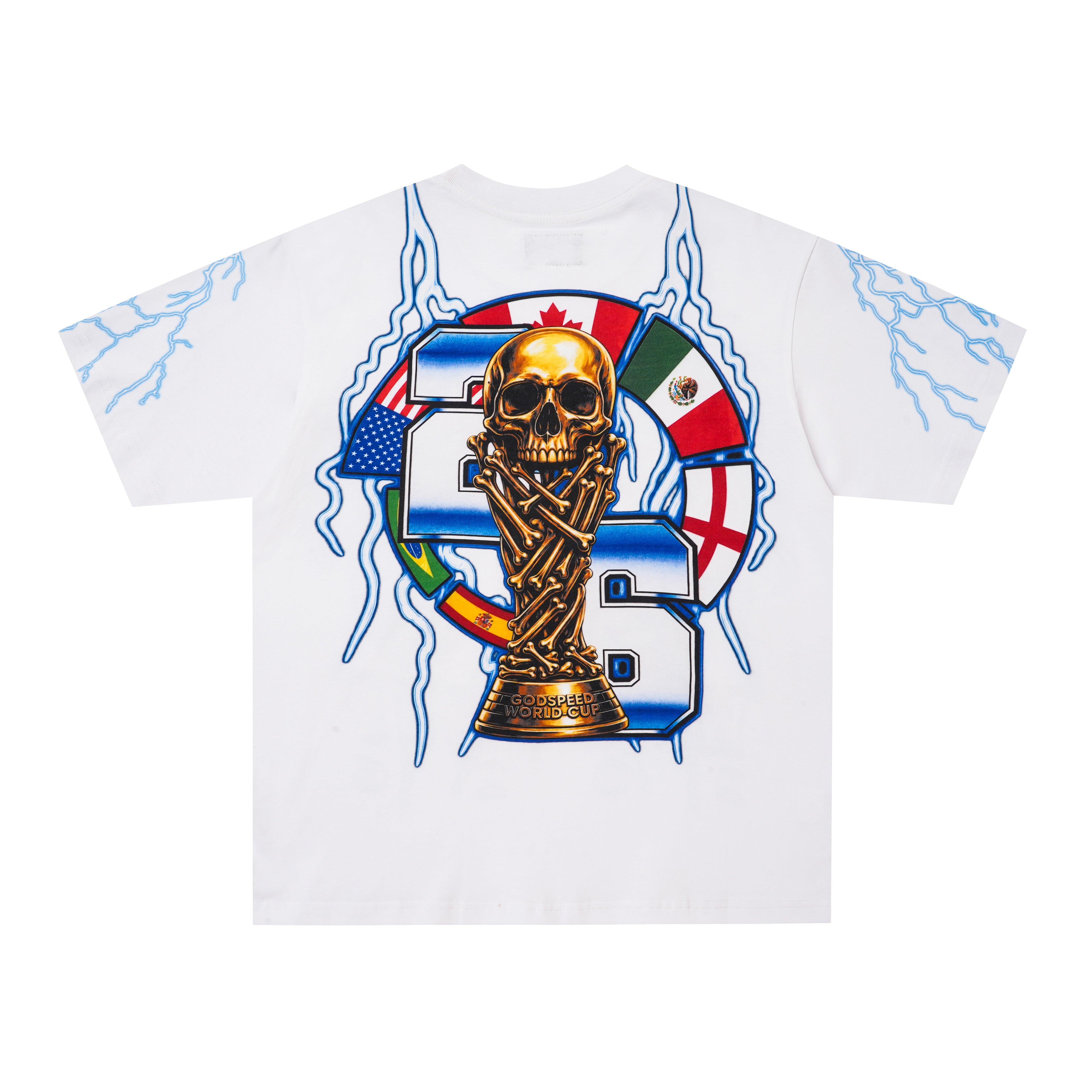 Godspeed Blue‑Skull Graphic T‑Shirt