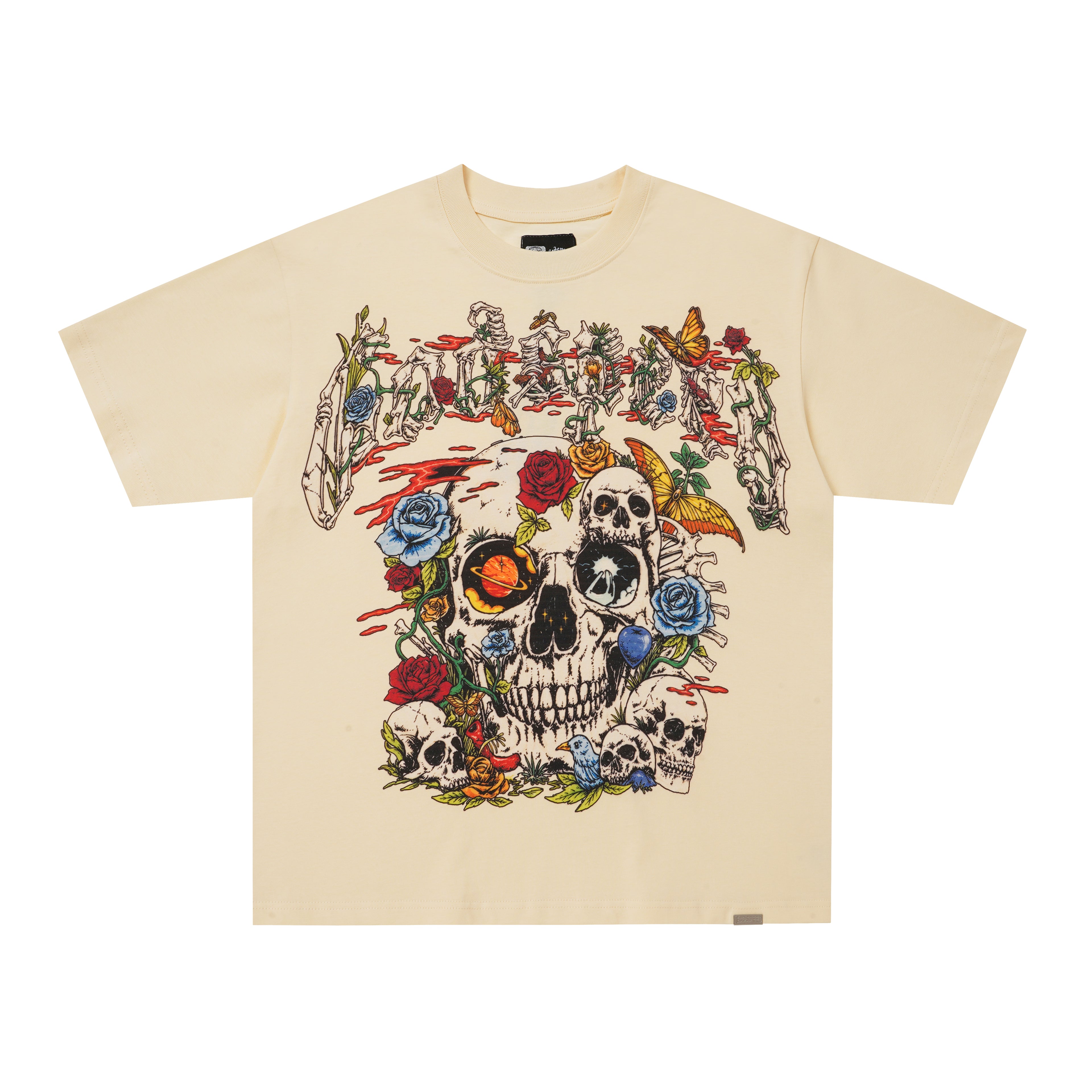 Godspeed Floral Skull White T‑Shirt