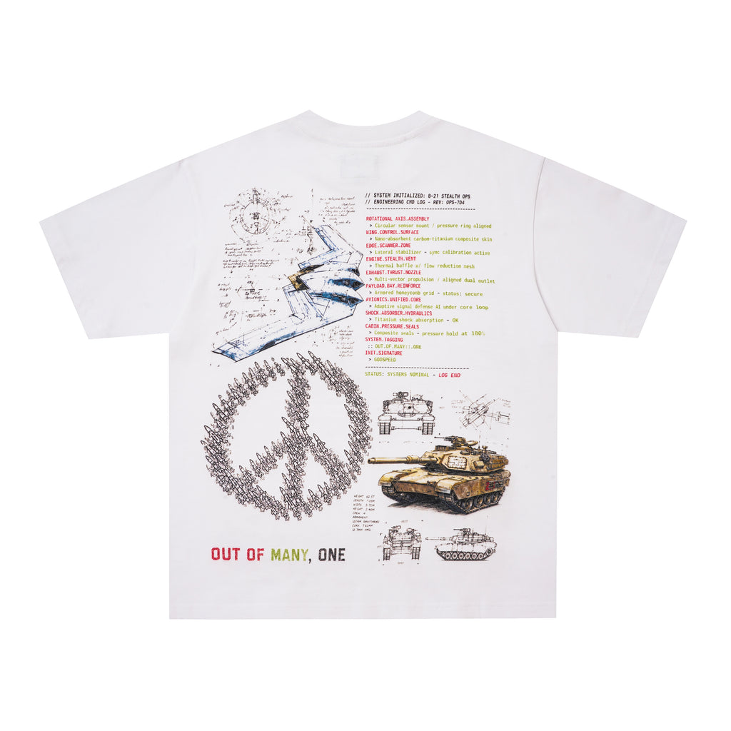 Godspeed White Vintage Sketch‑Print T‑Shirt