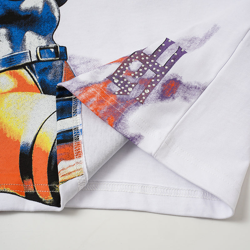 Life Hustlers Astronaut Space‑Print White T‑Shirt