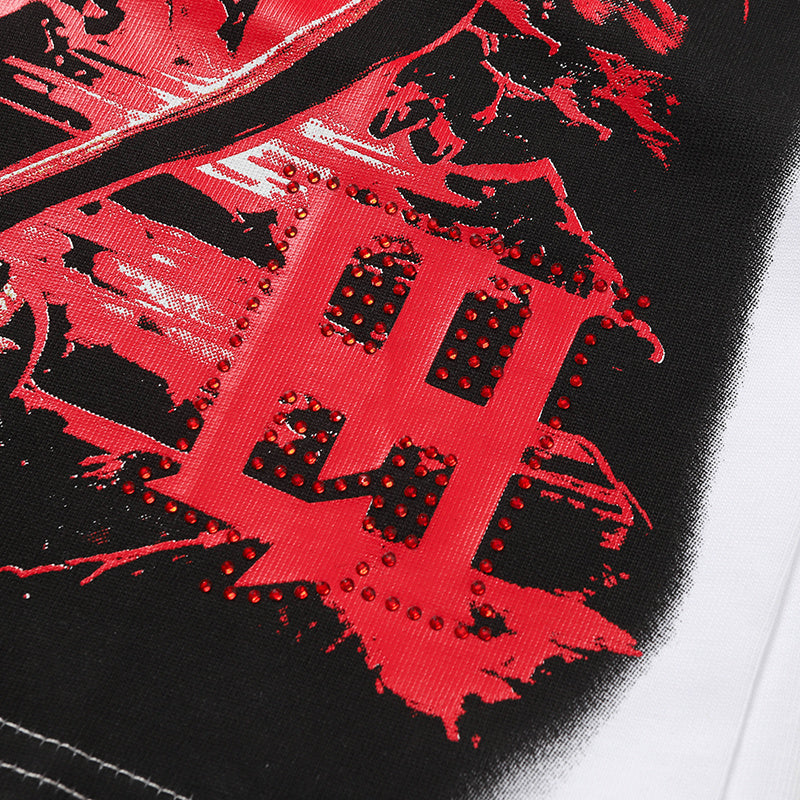 Life Hustlers Red Angel Graphic White T‑Shirt