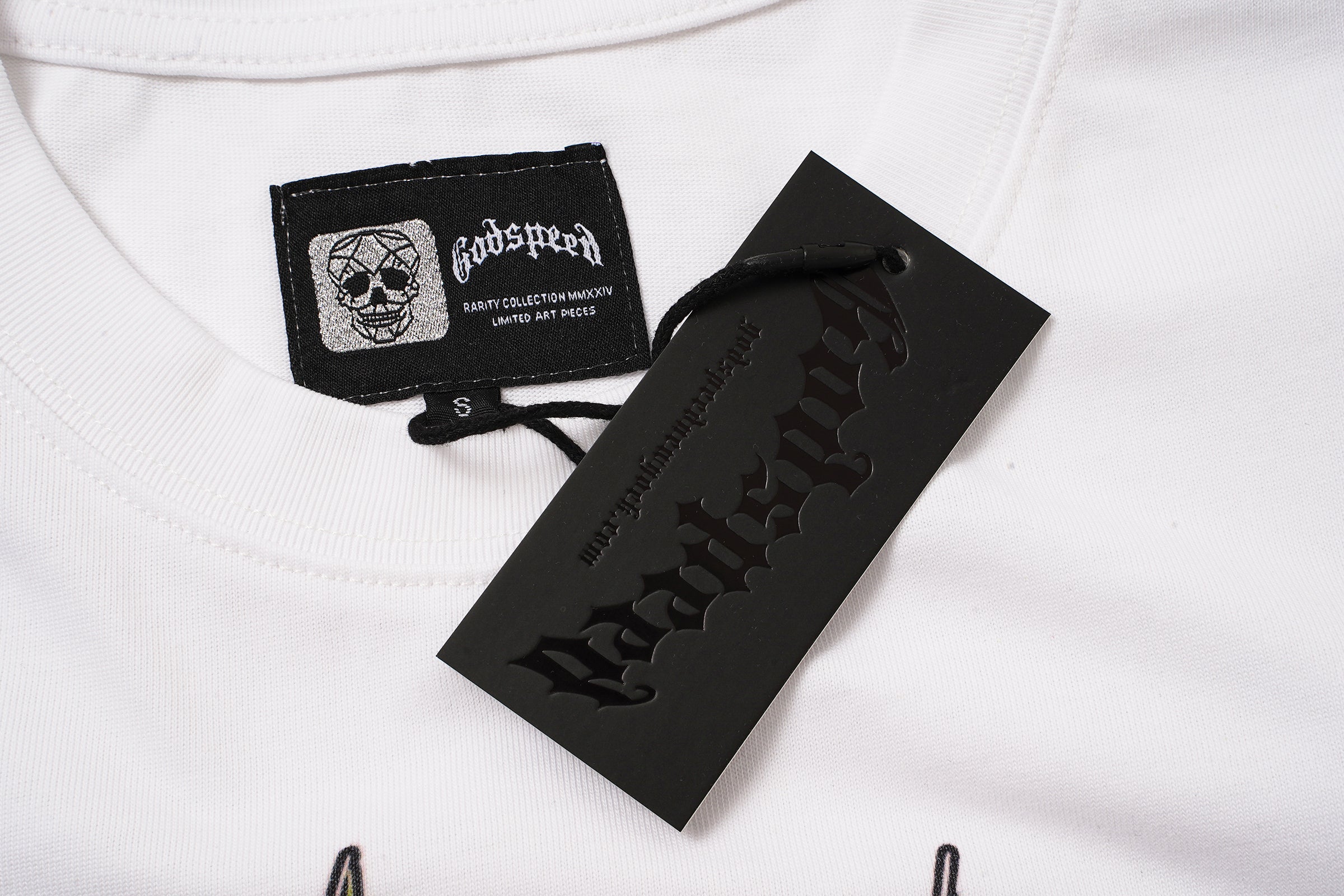Godspeed Skull Helmet Graphic White T‑Shirt