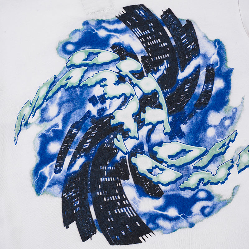 Godspeed Blue Flame Skull Graphic T‑Shirt