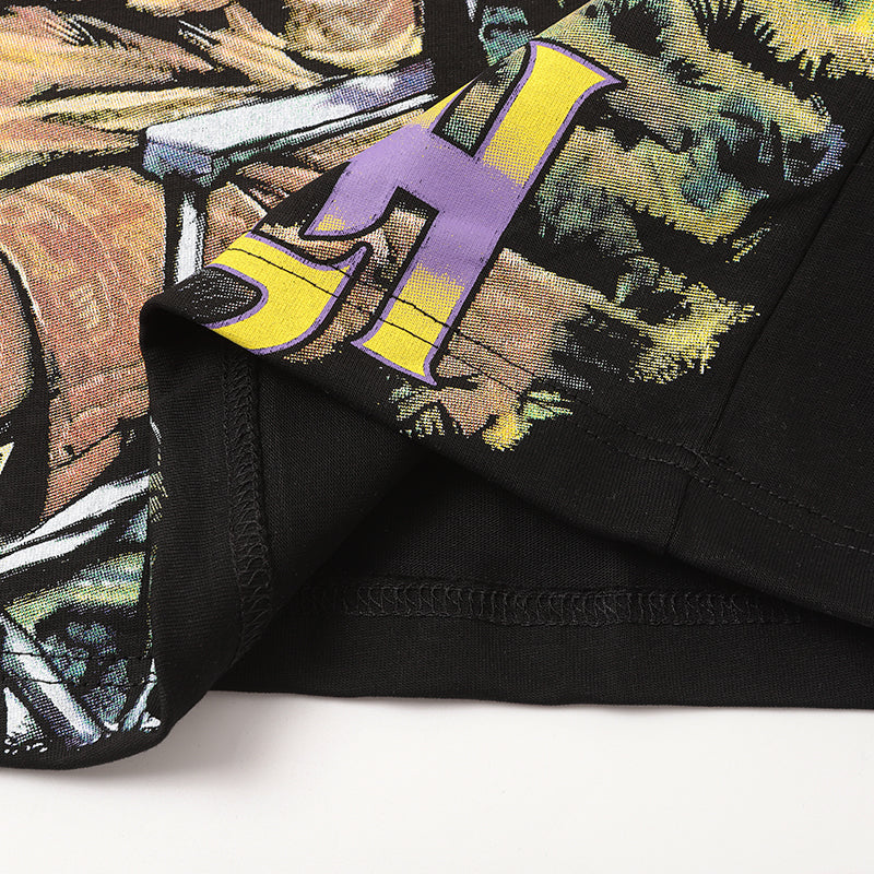 Life Hustlers Vintage Art Graphic Black T‑Shirt