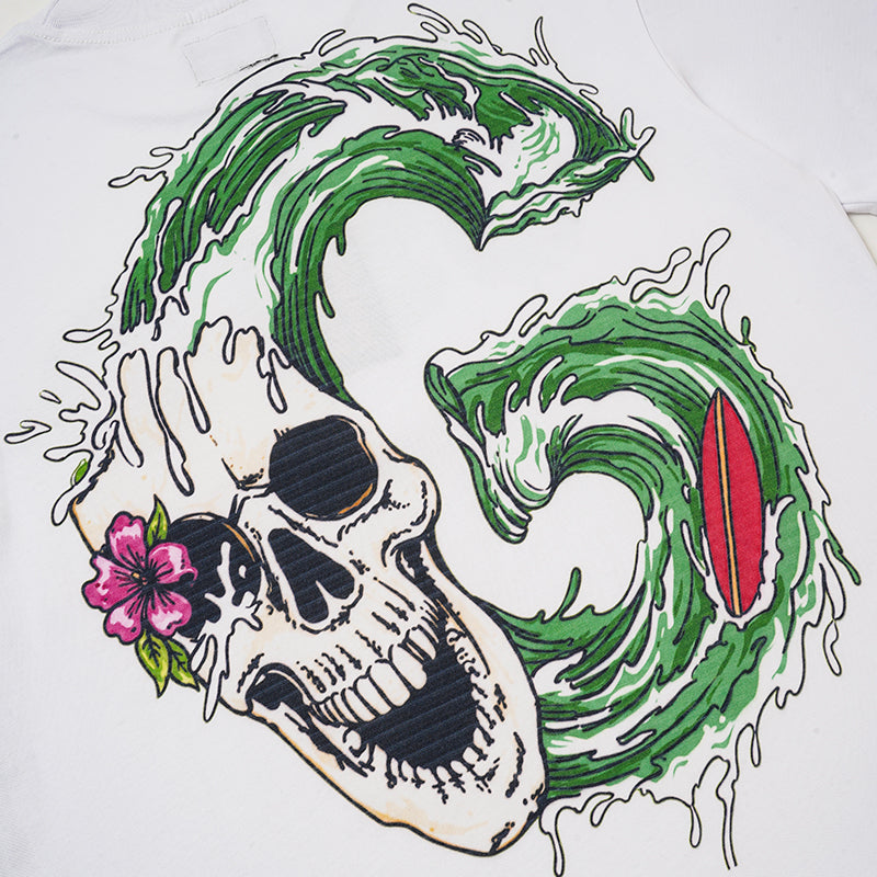 Godspeed Green Snake Skull Graphic T‑Shirt