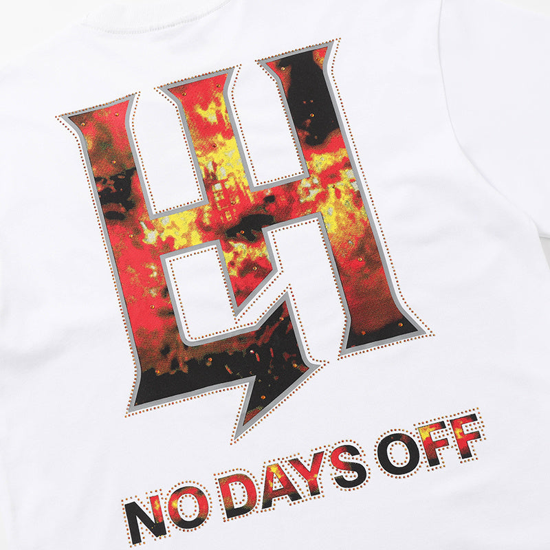 Life Hustlers Fire Angel Graphic White Tee