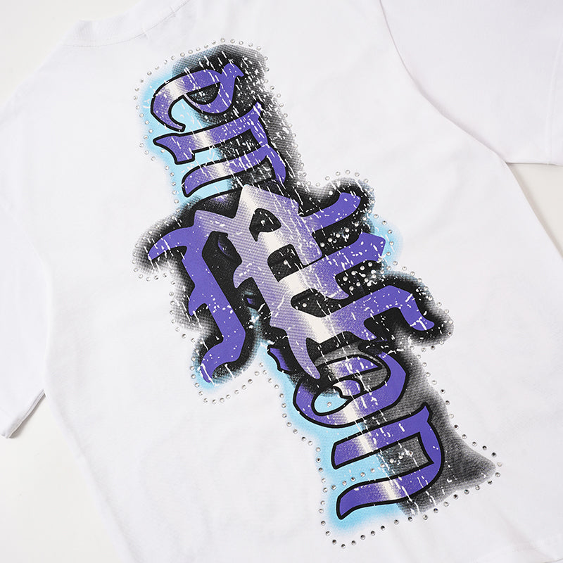 MIXED EMOTION Angel Letter Graphic 2‑Color T‑Shirt