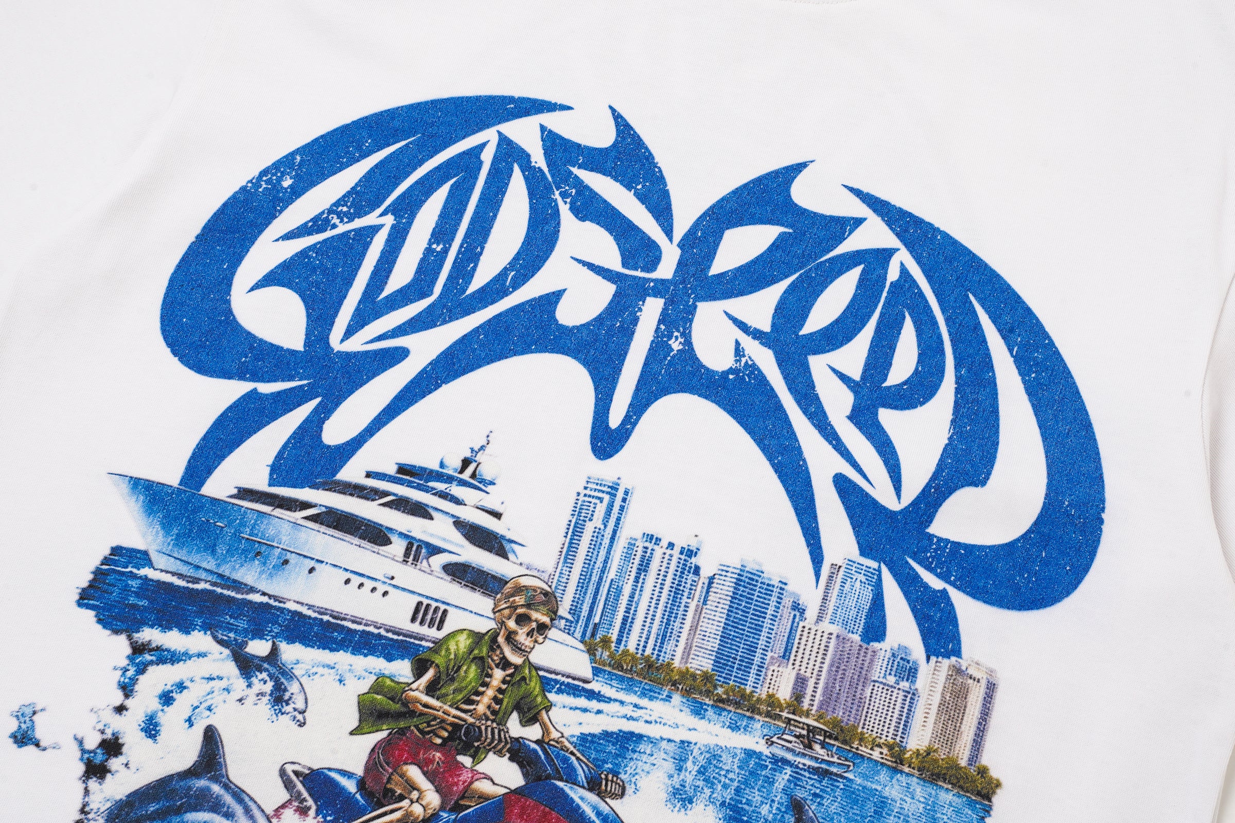 Godspeed Blue Graphic White T‑Shirt