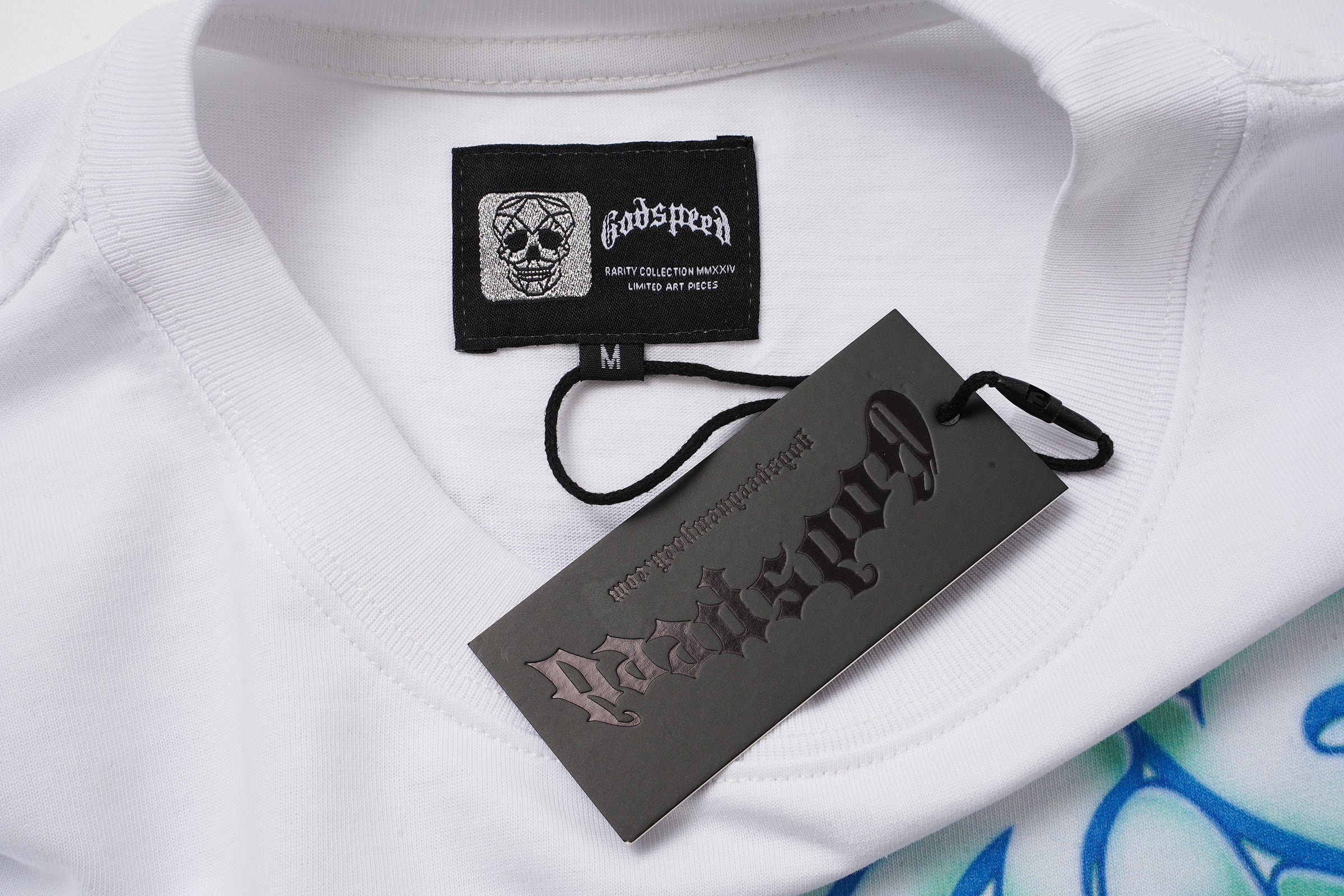 Godspeed Skull‑Statue Graphic White Tank Top