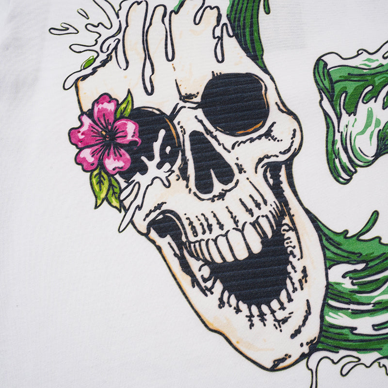 Godspeed Green Snake Skull Graphic T‑Shirt