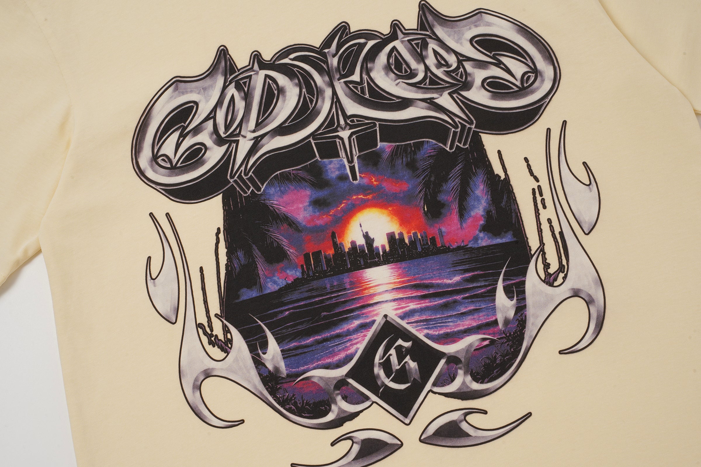 Godspeed Flame Graphic Cream T‑Shirt