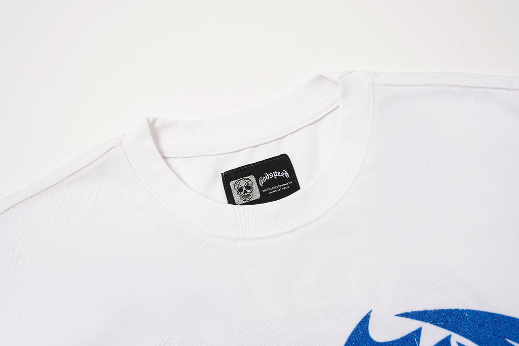 Godspeed Blue Graphic White T‑Shirt