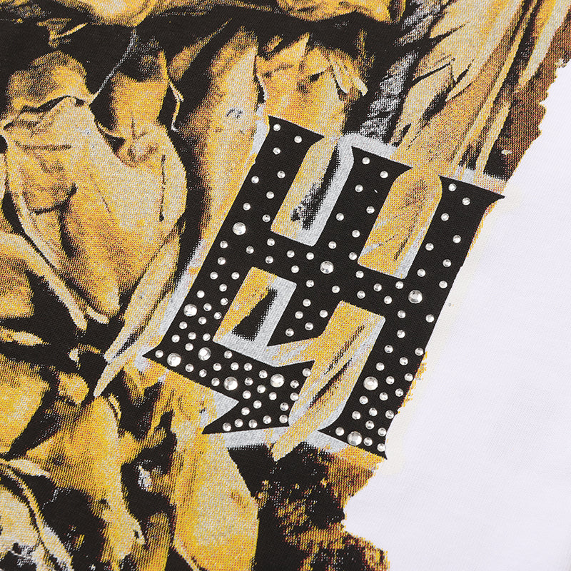 Life Hustlers Angel Portrait Graphic White T‑Shirt